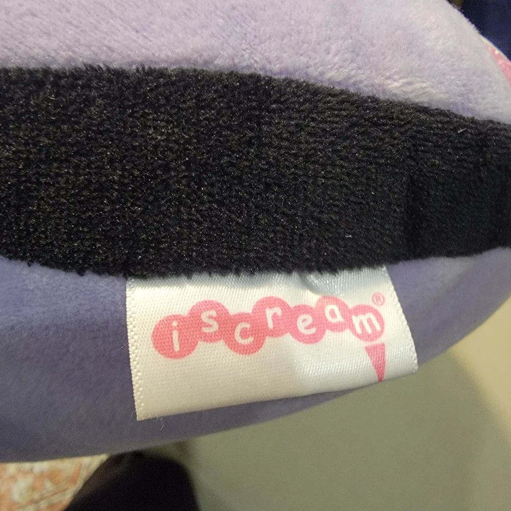 Cute Cat Face Pillow with Glasses - Purple and Pink